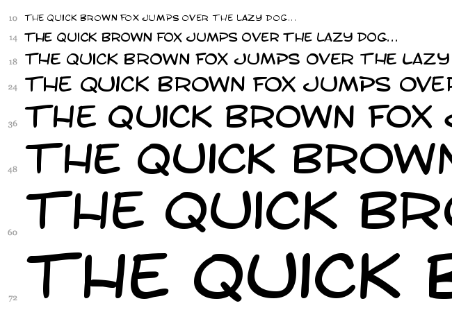 SF Toontime font waterfall